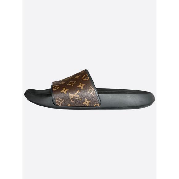 Louis Vuitton Black & Brown Monogram Waterfront Mules - Picture 3 of 7